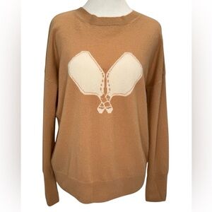 NWT Vineyard Vines Camel 100% Cashmere Pickleball Intarsia Sweater Size: XS